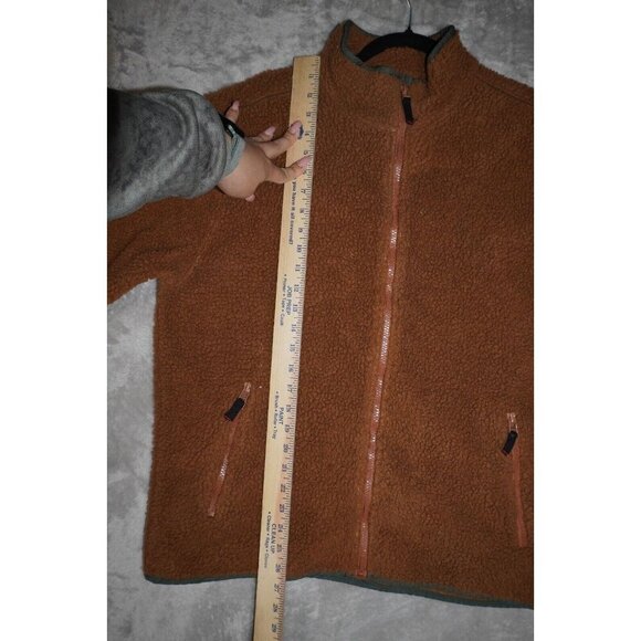 Urban Outfitters BDG Sherpa Fleece Teddy Bear Full Zip Chocolate Brown Green M - Picture 10 of 13